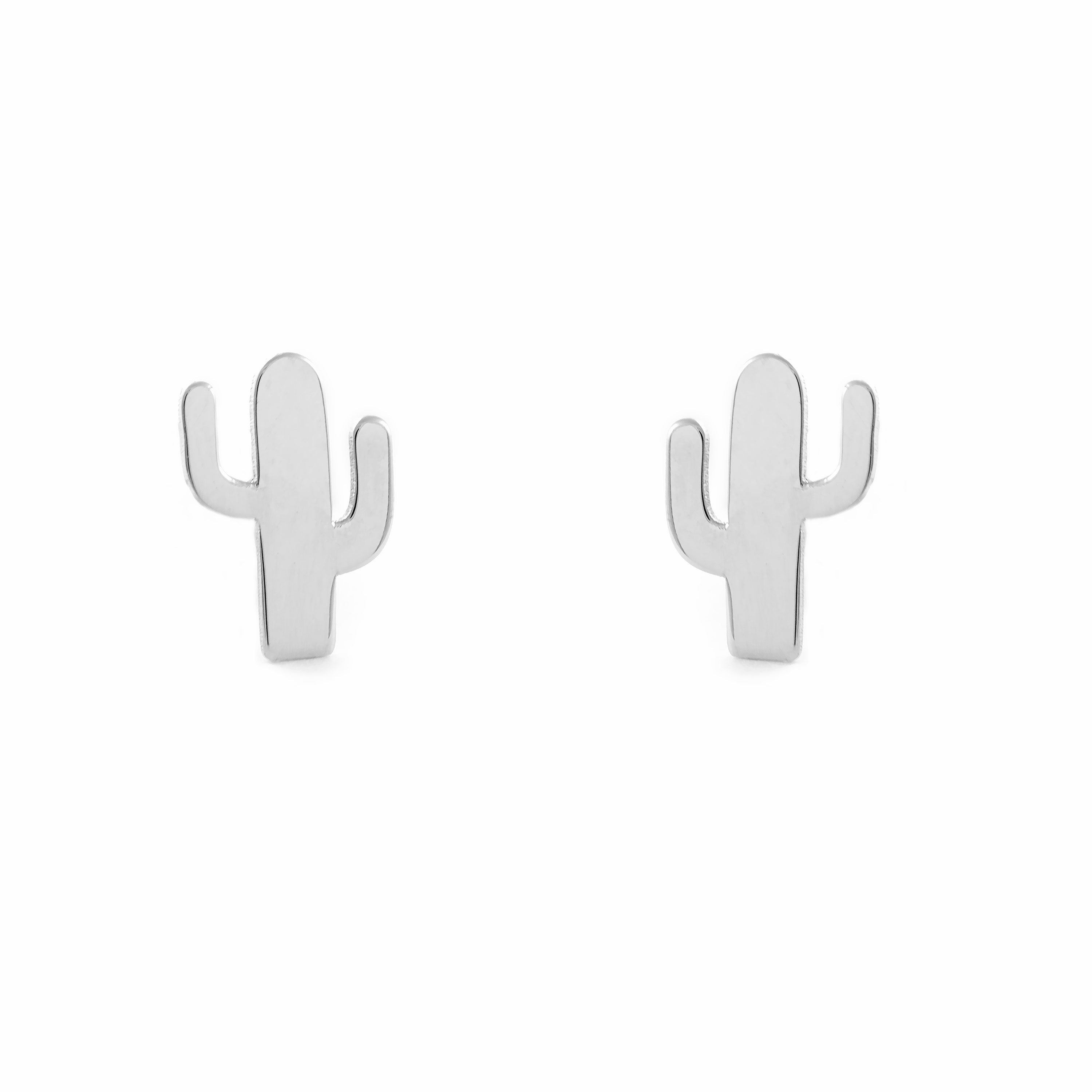 Pendientes Plata de Ley Cactus Brillo