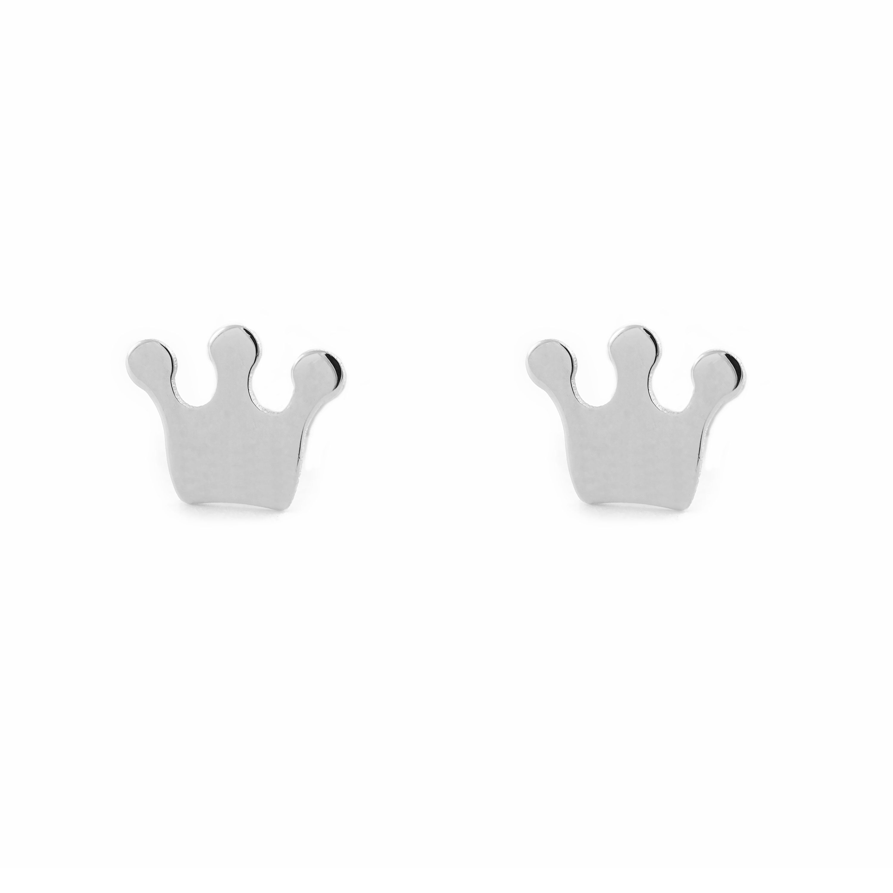 Pendientes Plata de Ley Corona Brillo