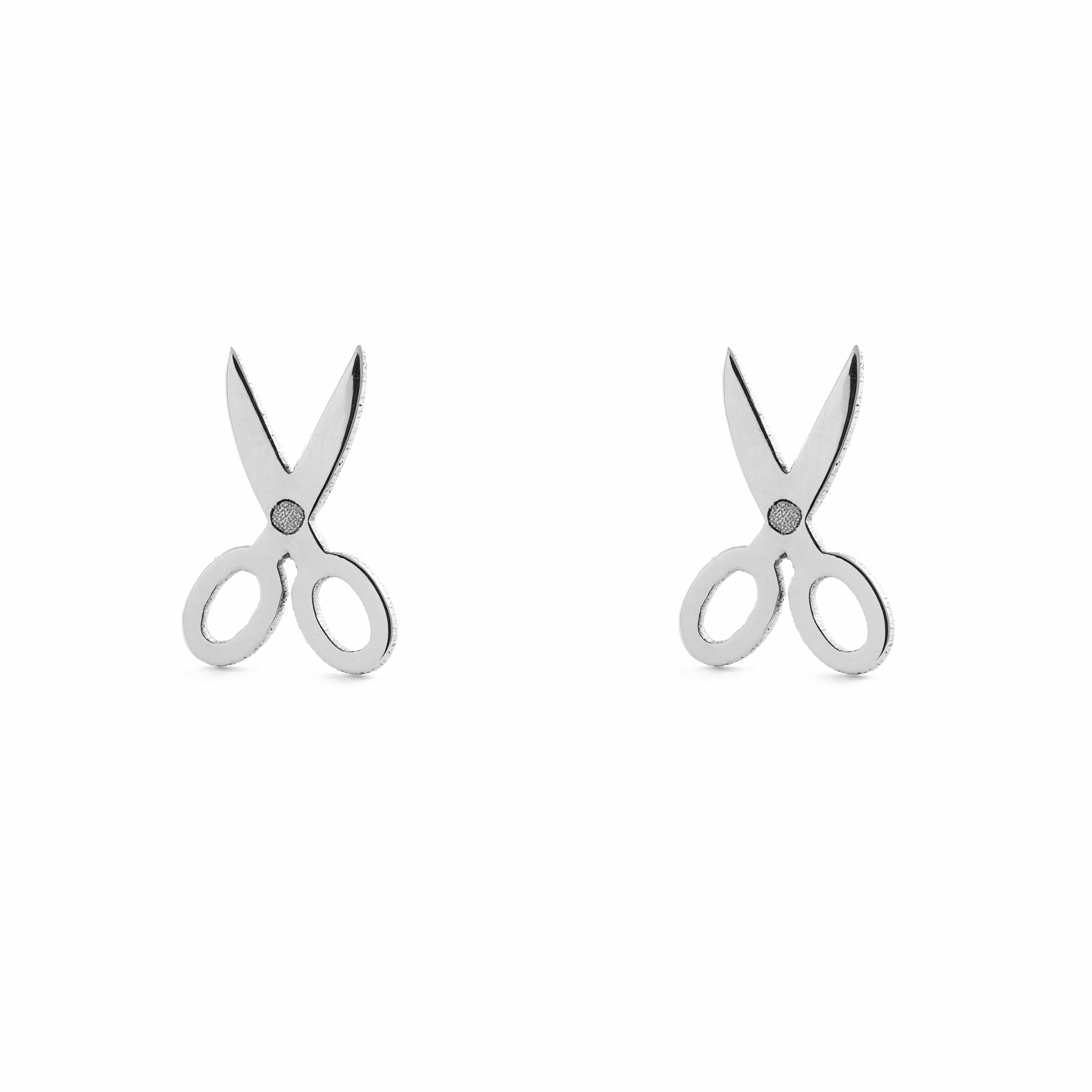 Pendientes Plata de Ley Tijera Brillo