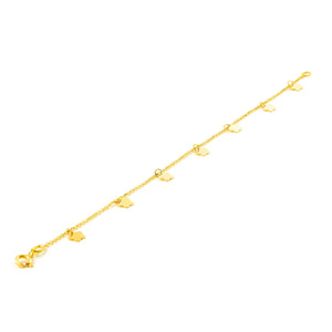 Pulsera oro amarillo margaritas caladas lisas en brillo