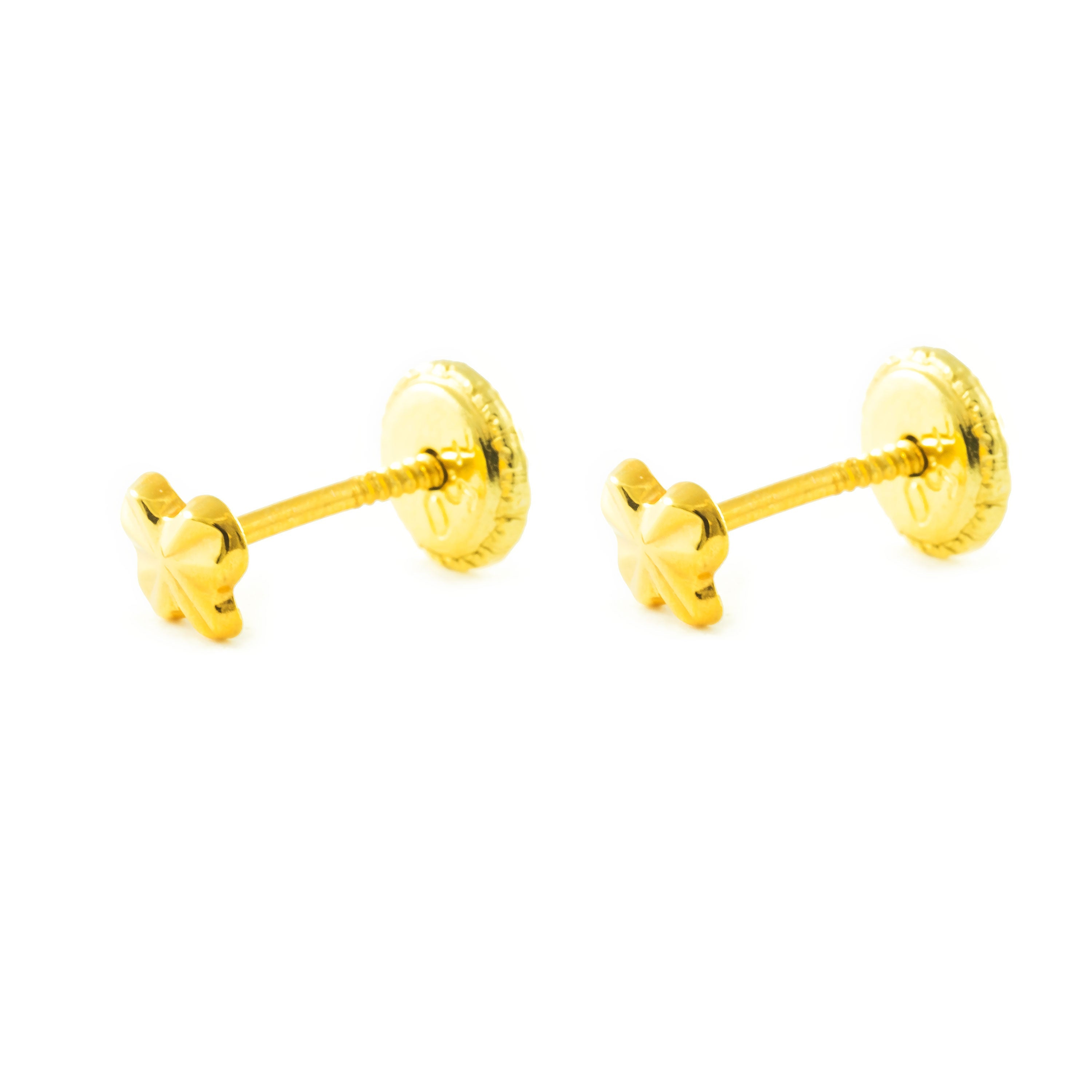 Pendientes Bebe-Niña Oro Amarillo 9K Mariposa Tallados