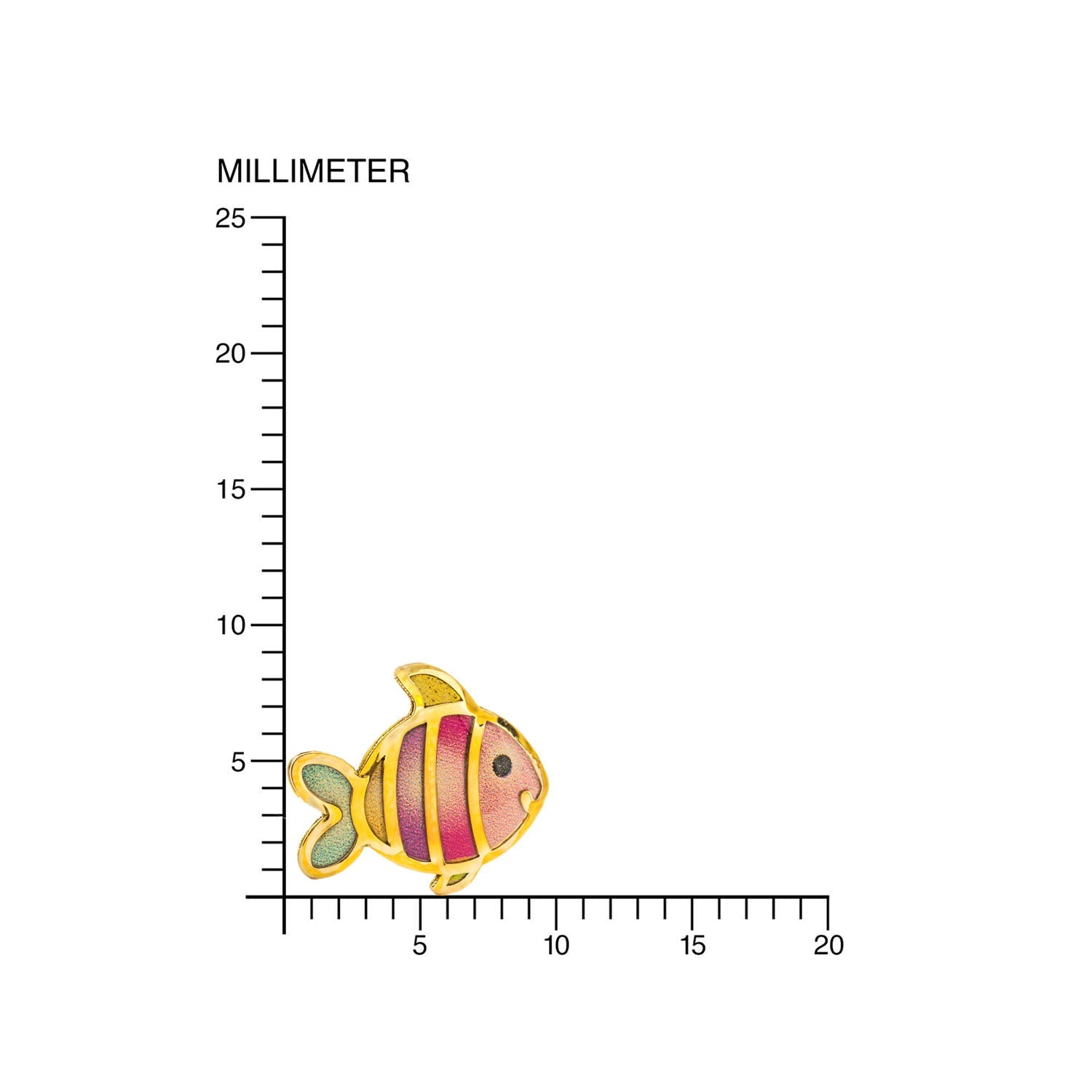 9K Yellow Gold Girl's Earrings with Multicolor Shiny Enamel Fish
