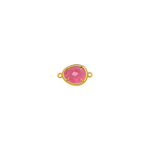 Pulsera macramé rosa con piedra semipreciosa