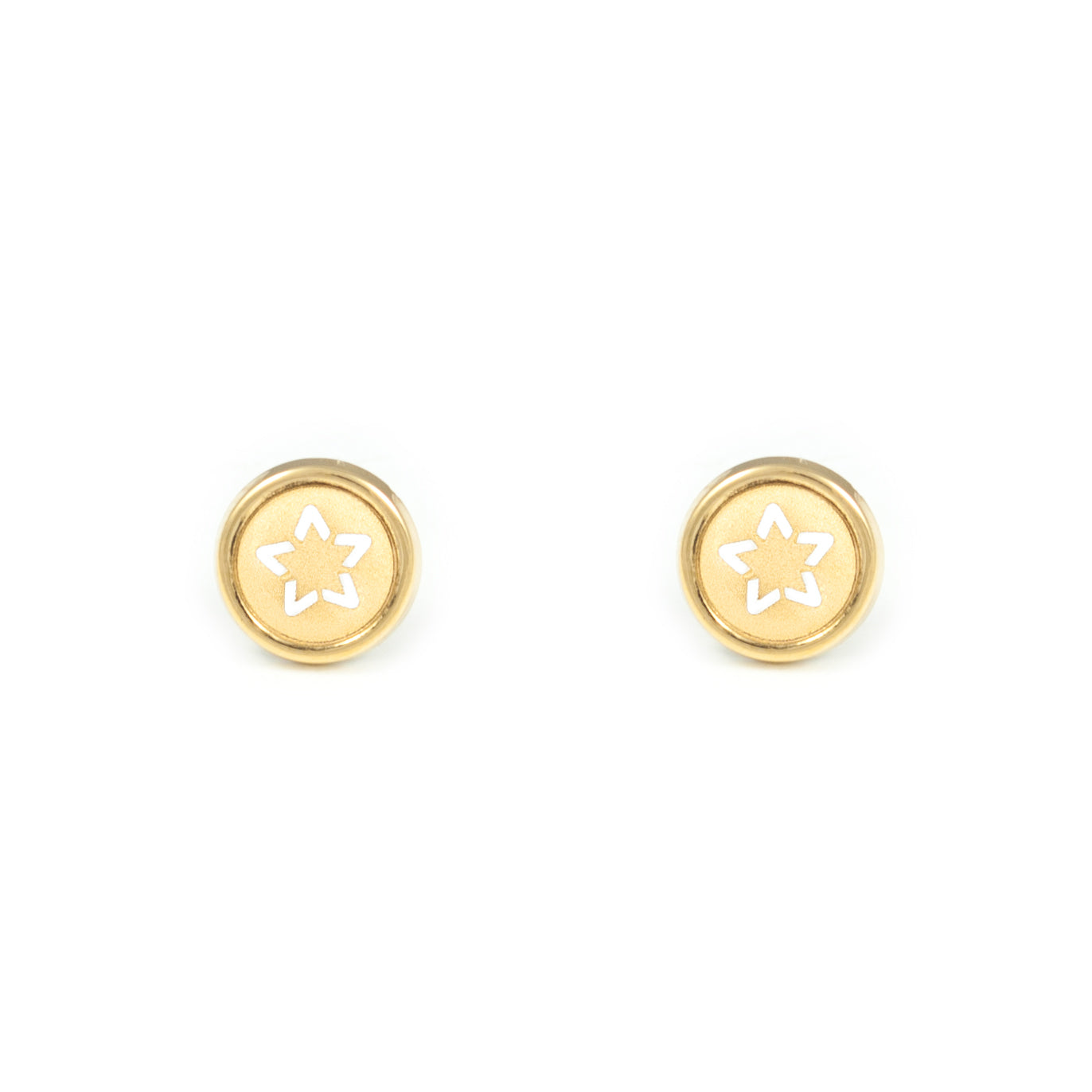 Pendientes Mujer-Niña Oro Amarillo 18K Liso Redondo Mate y Brillo