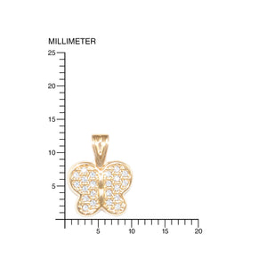 Colgante de Oro Amarillo con Mariposa y circonitas