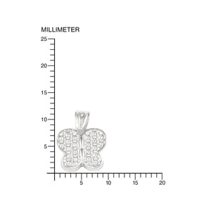 Colgante de Oro Blanco Mariposa con circonitas