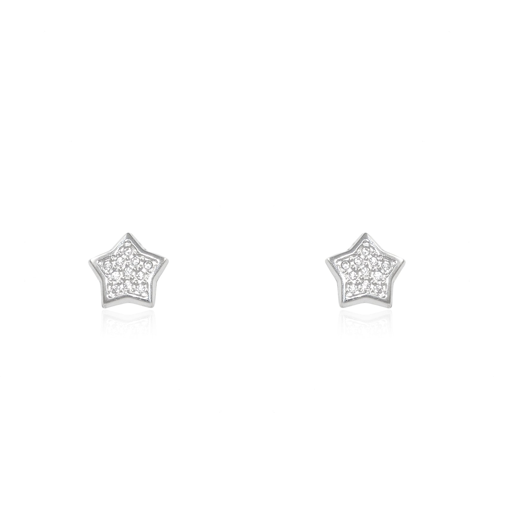 Pendientes Plata de Ley Estrella Circonitas Brillo