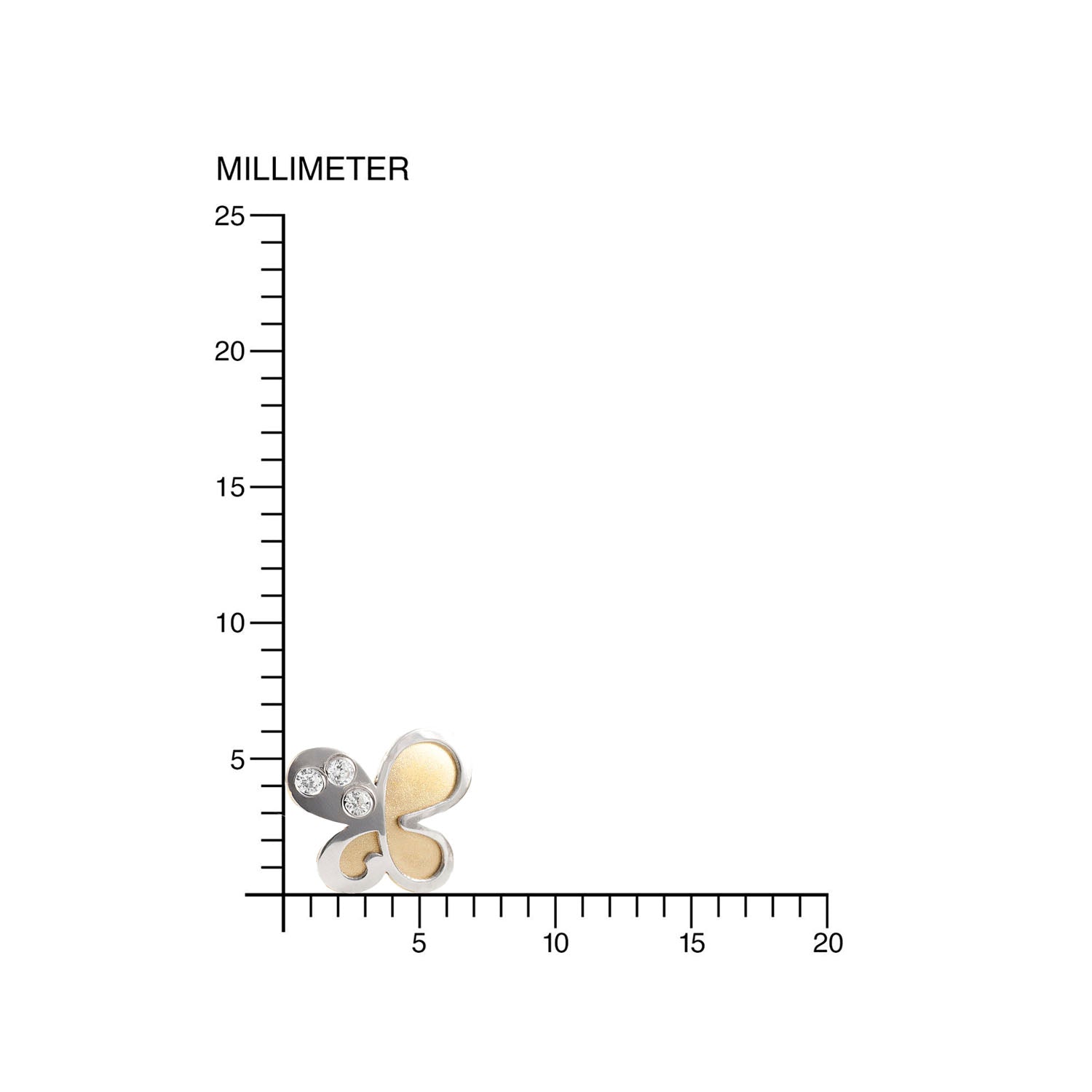 Pendientes Bebe o niña Mariposa Bicolor Mate/Brillo