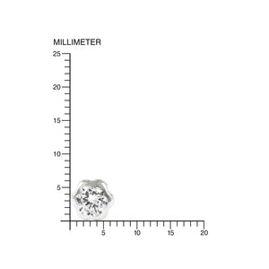 Pendientes niña oro blanco Chaton Margarita 6 mm.