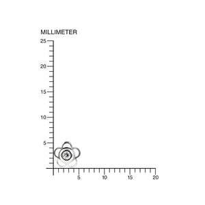 Pendientes Bebe o Niña Oro Blanco Flor 5 Petalos con Circonitas