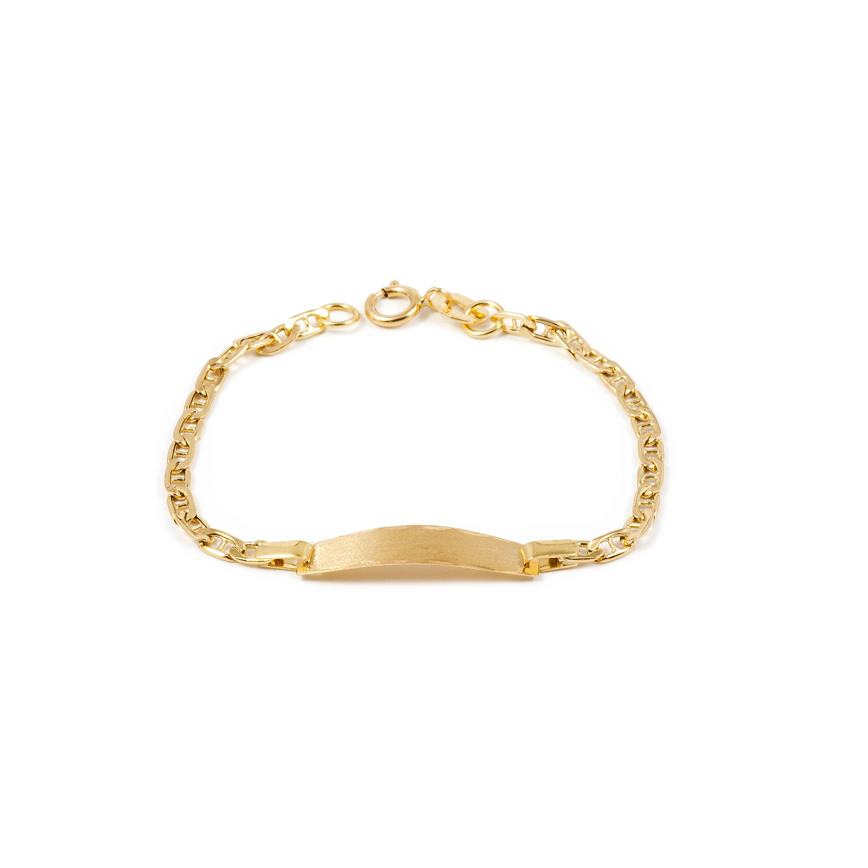 Pulsera Bebe-Niña Oro Amarillo 18K Personalizada Esclava Mate y Brillo 12 cm