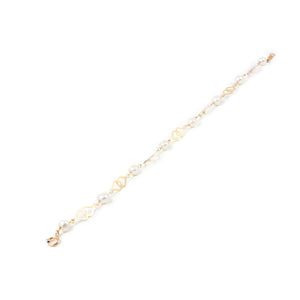 Pulsera Corazón Doble con perla (9kts)