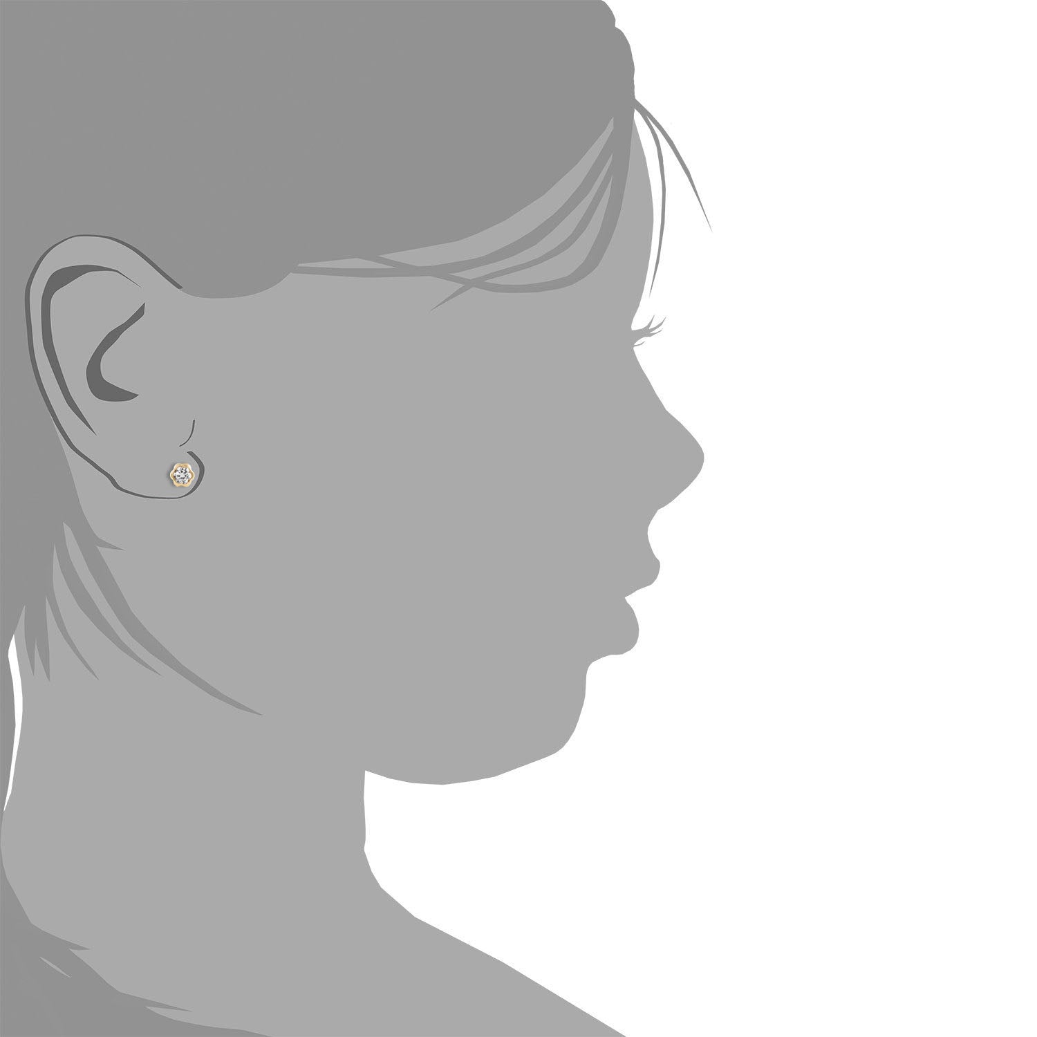 Pendientes Bebe o niña de Chaton Margarita 6 mm.
