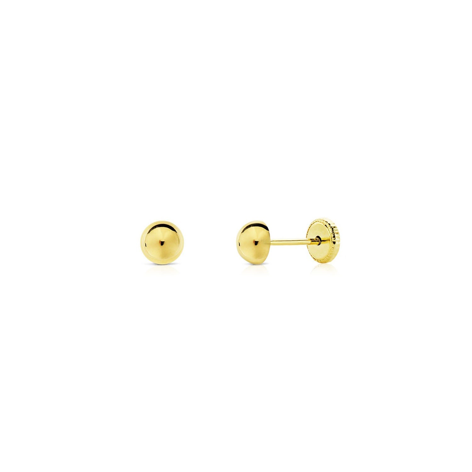 Pendientes Bebe o niña Media Bola Lisa 5 mm.