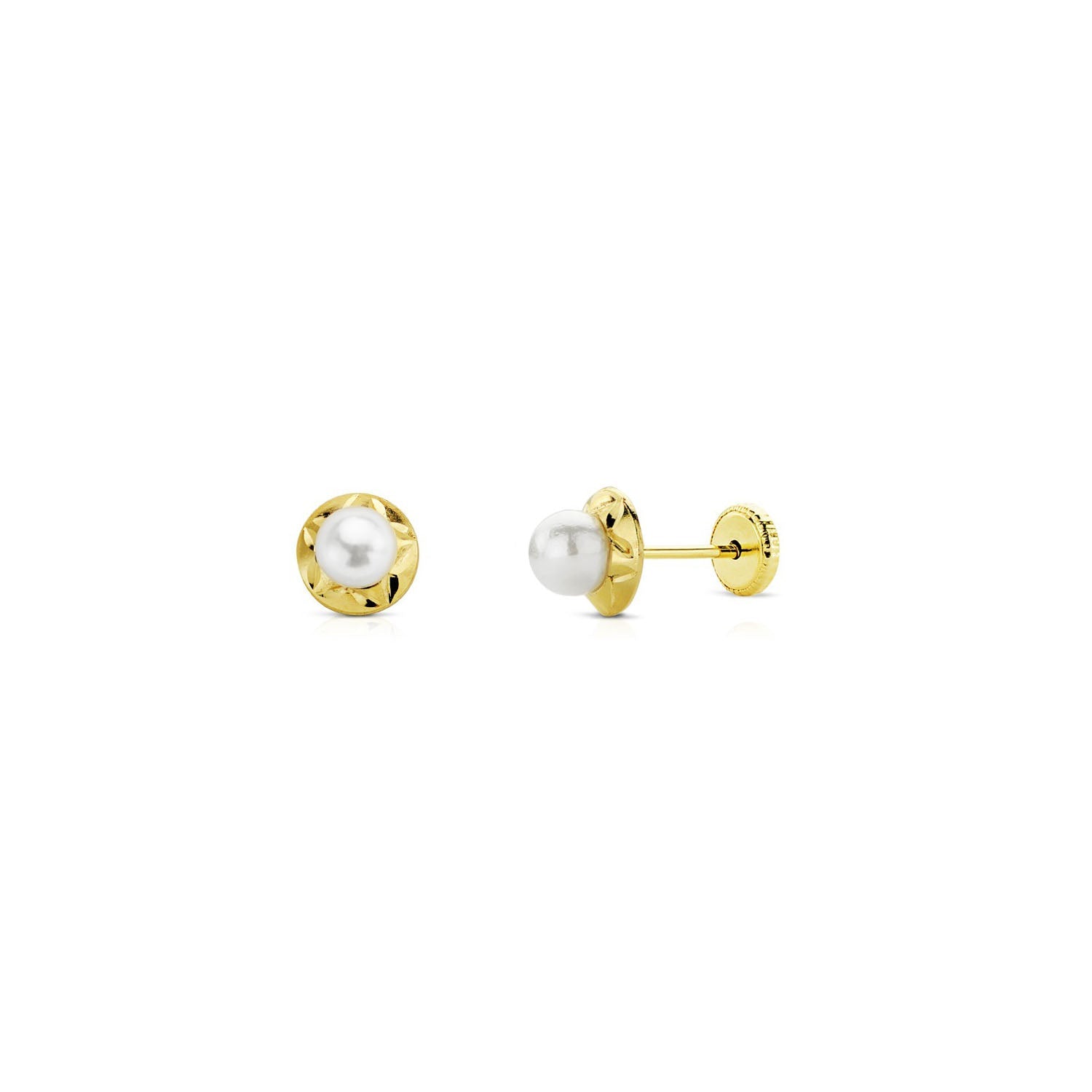 Pendientes Bebe o niña Orla Estrella con Perla 4 mm