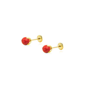 Pendientes Bebe o niña Coral 5 mm.