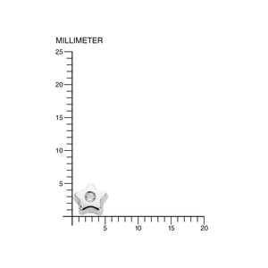 Pendientes Bebe o Niña Oro Blanco Estrella con centro de circonita