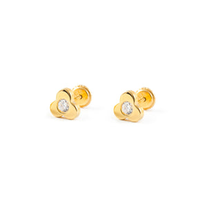 Pendientes Bebe o niña de trebol tres hojas