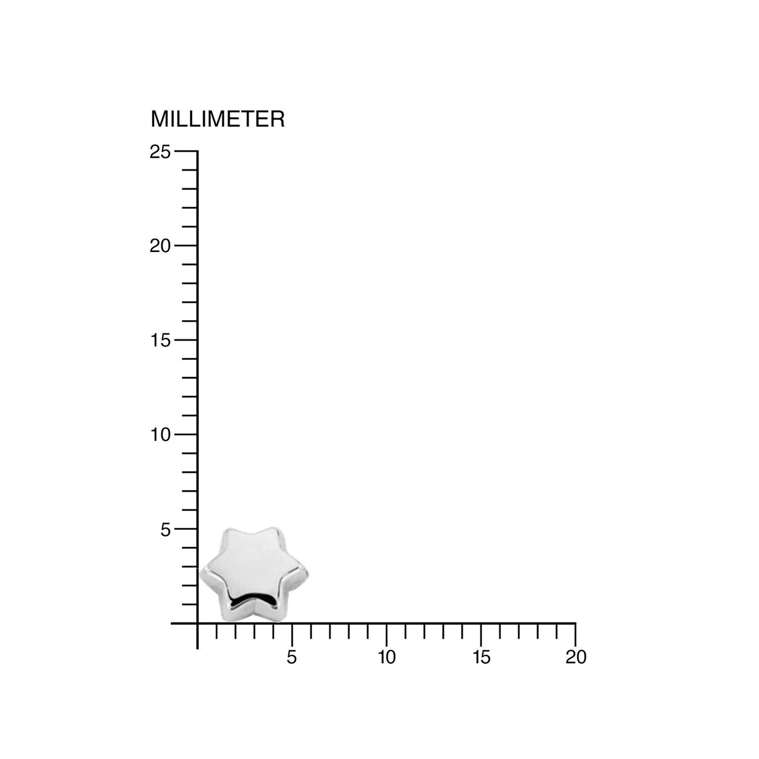 Pendientes Bebe o niña oro blanco Estrella lisa (9kts)