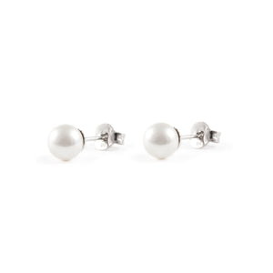 Pendientes Plata Perla Swarovski 6 mm