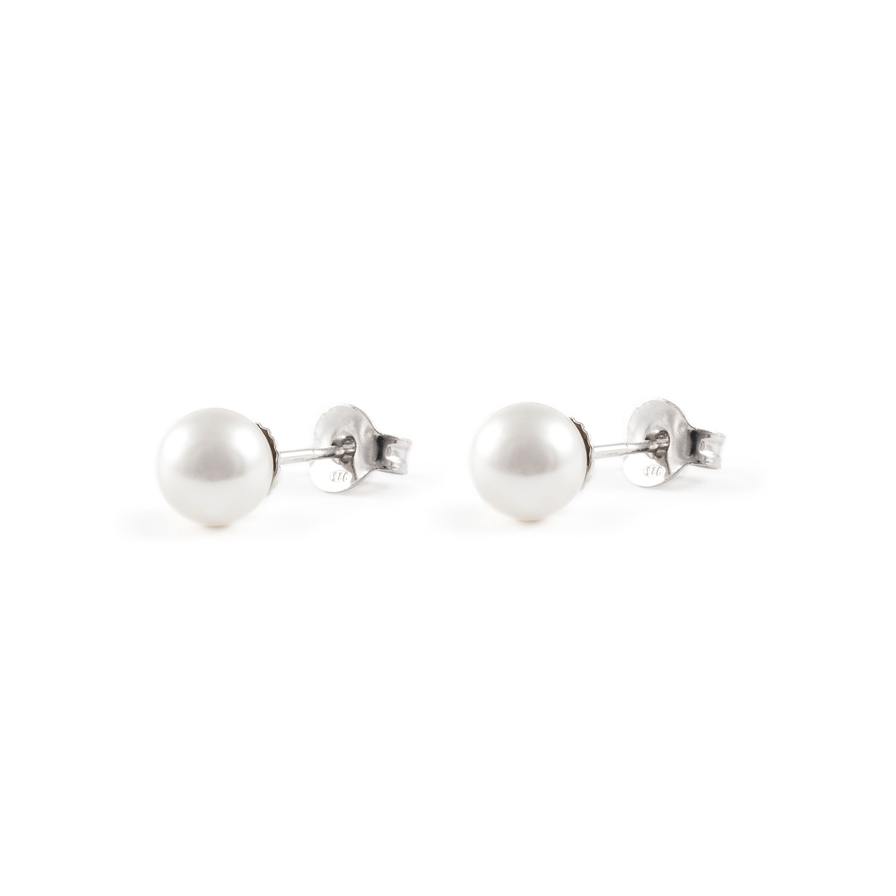 Pendientes Plata Perla Swarovski 6 mm