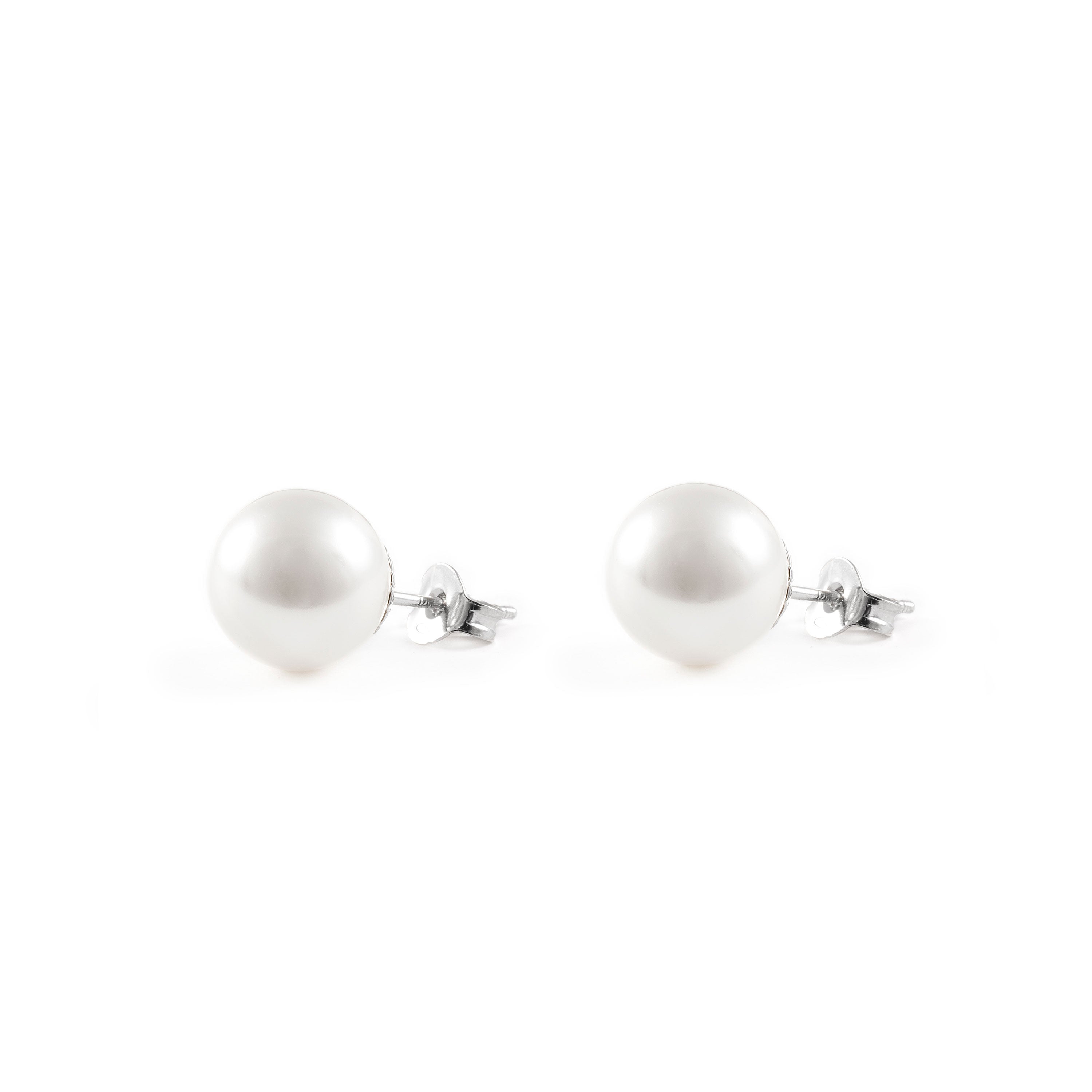 Pendientes Plata Perla Swarovski 10 mm