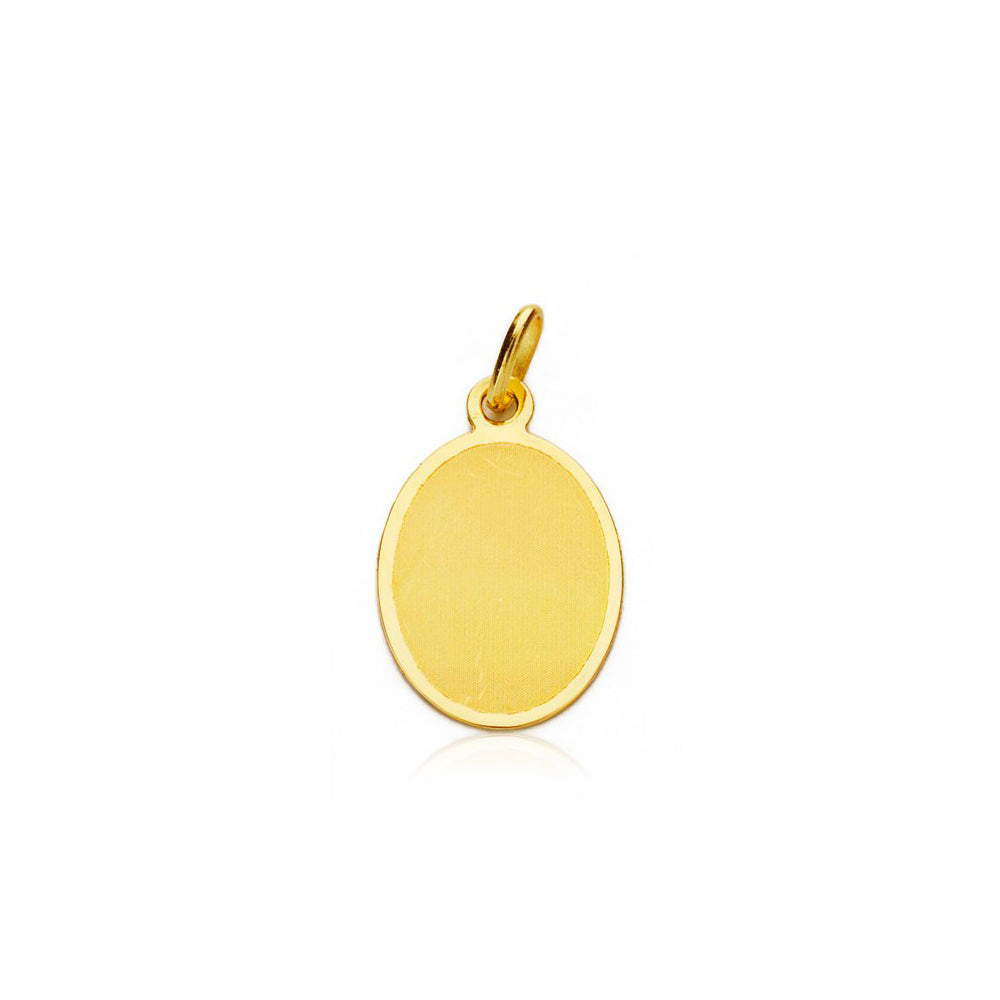 Medalla Oro Oval Angelito cerco liso (9kts)