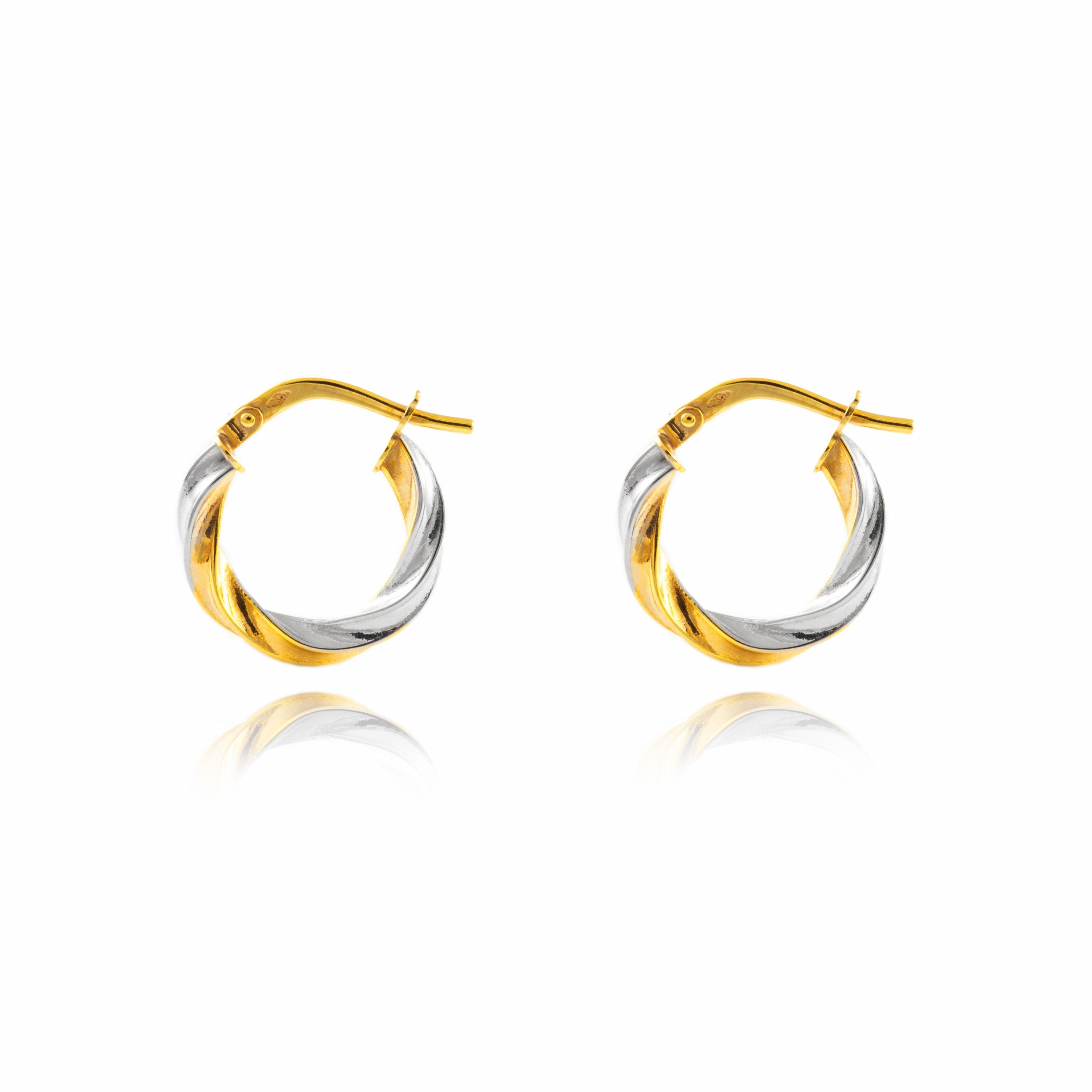 Pendientes Niña bicolor Aro reliado