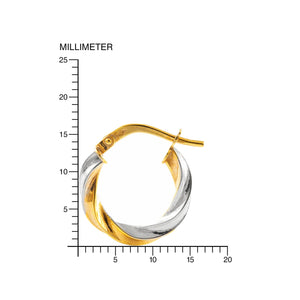 Pendientes Niña bicolor Aro reliado