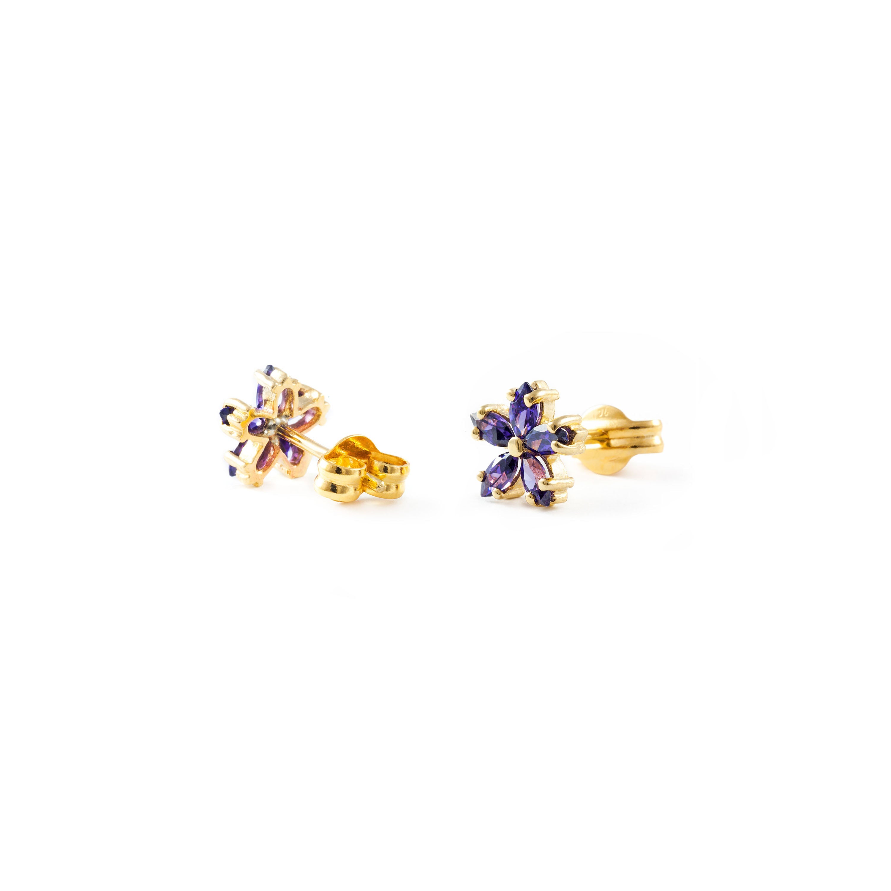 Pendientes Niña Margarita 5 Petalos en Amatista
