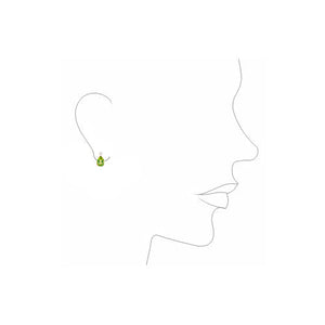 Pendientes Niña Lágrima Peridoto Verde y Circonita