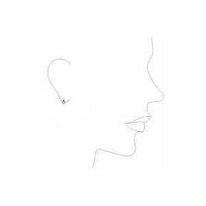 Pendientes Niña Lágrima en Verde Peridoto y Circonita