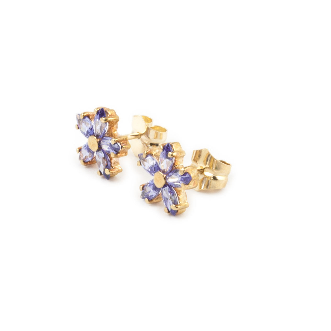 Pendientes Niña Margarita 5 Petalos Amatista