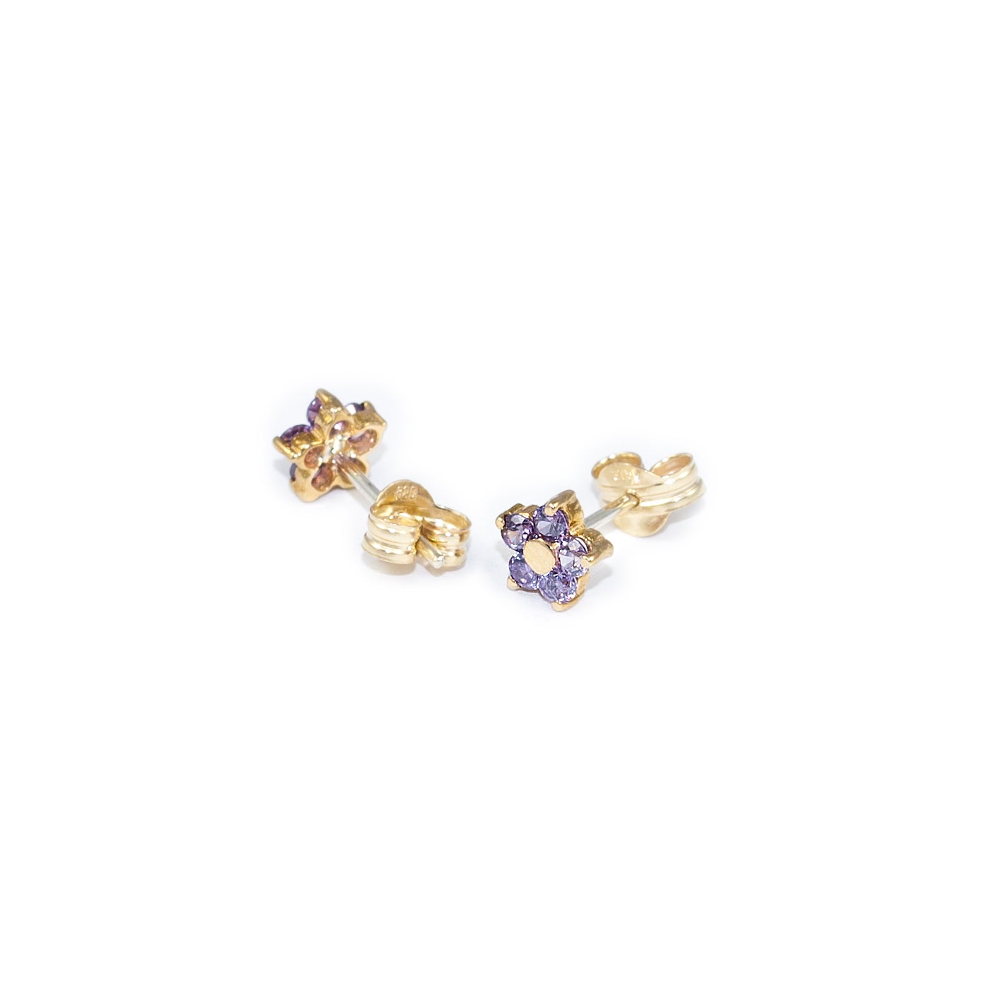 Pendientes Niña Margarita 5 Petalos en Amatista
