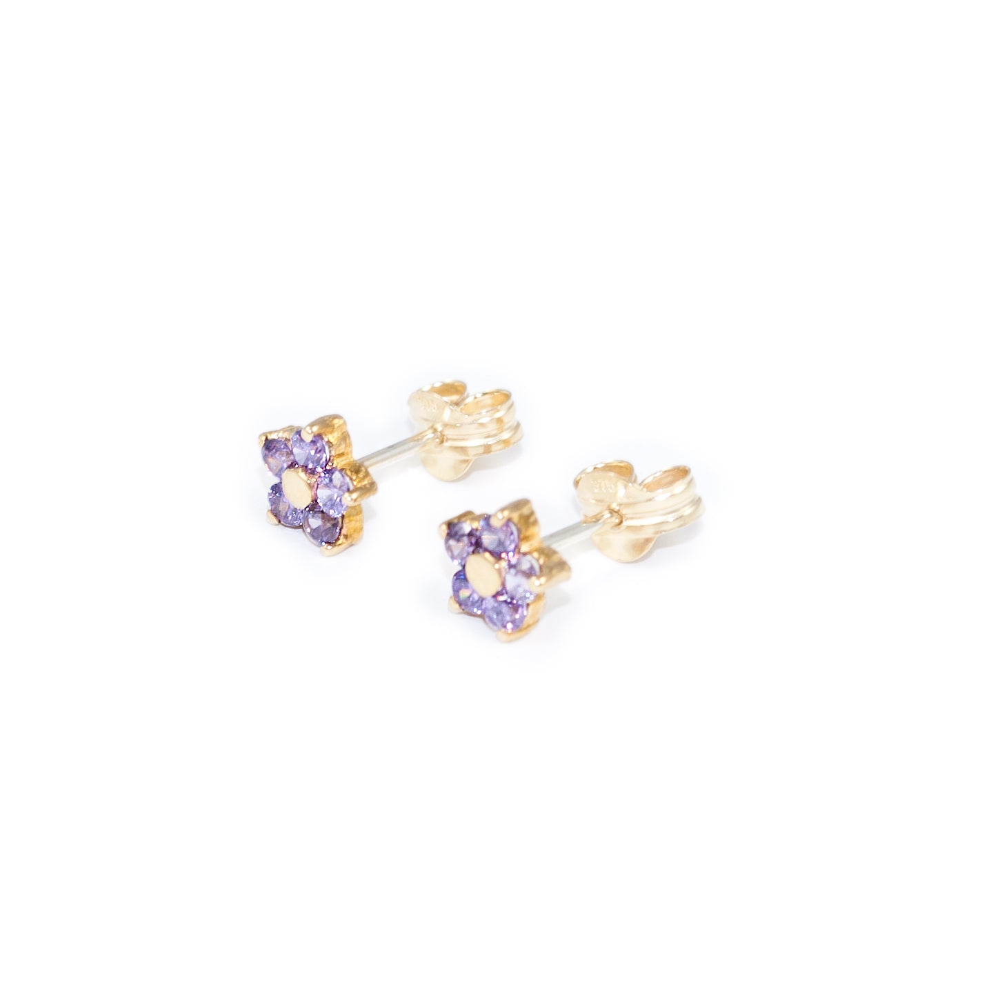 Pendientes Niña Margarita 5 Petalos en Amatista