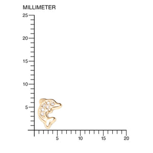 Pendientes Bebe o Niña Oro Amarillo Delfin con Circonitas