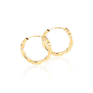 Pendientes Bebe o Niña Oro Aro Liso Redondo Reliado