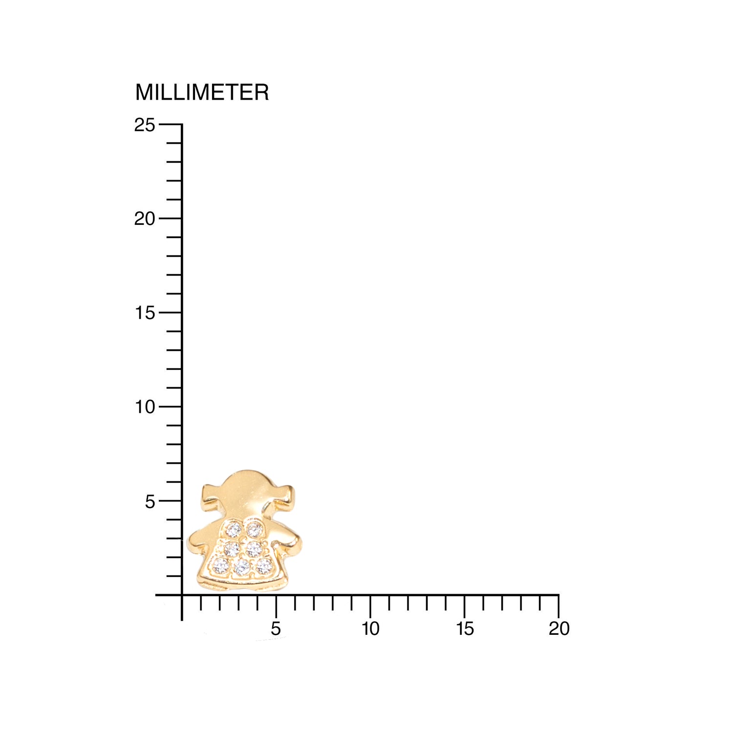 Pendientes Bebe o Niña Oro Amarillo Muñeca con Circonitas