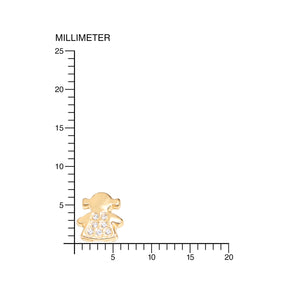 Pendientes Bebe o Niña Oro Amarillo Muñeca con Circonitas