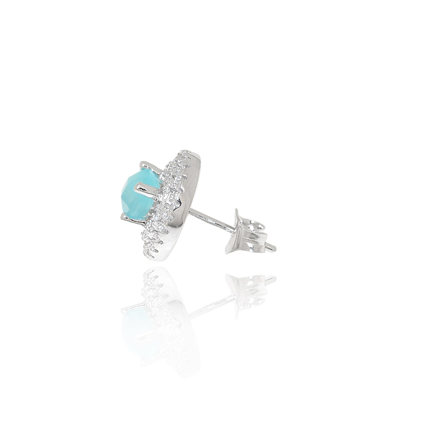 Pendientes Plata Roseton cuarzo verde