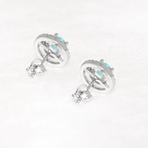 Pendientes Plata Roseton cuarzo verde