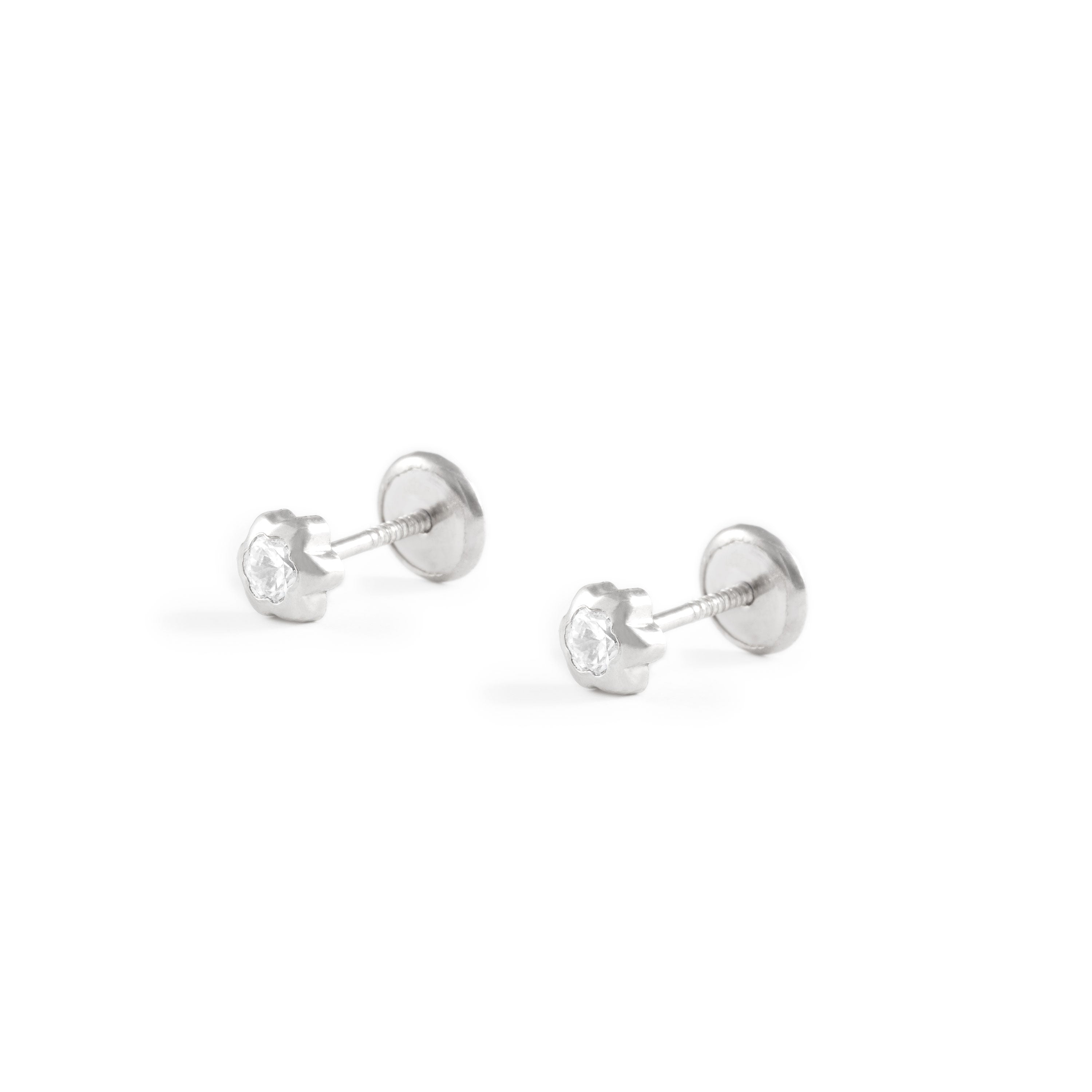Pendientes Plata Bebe o niña Margarita 3 mm