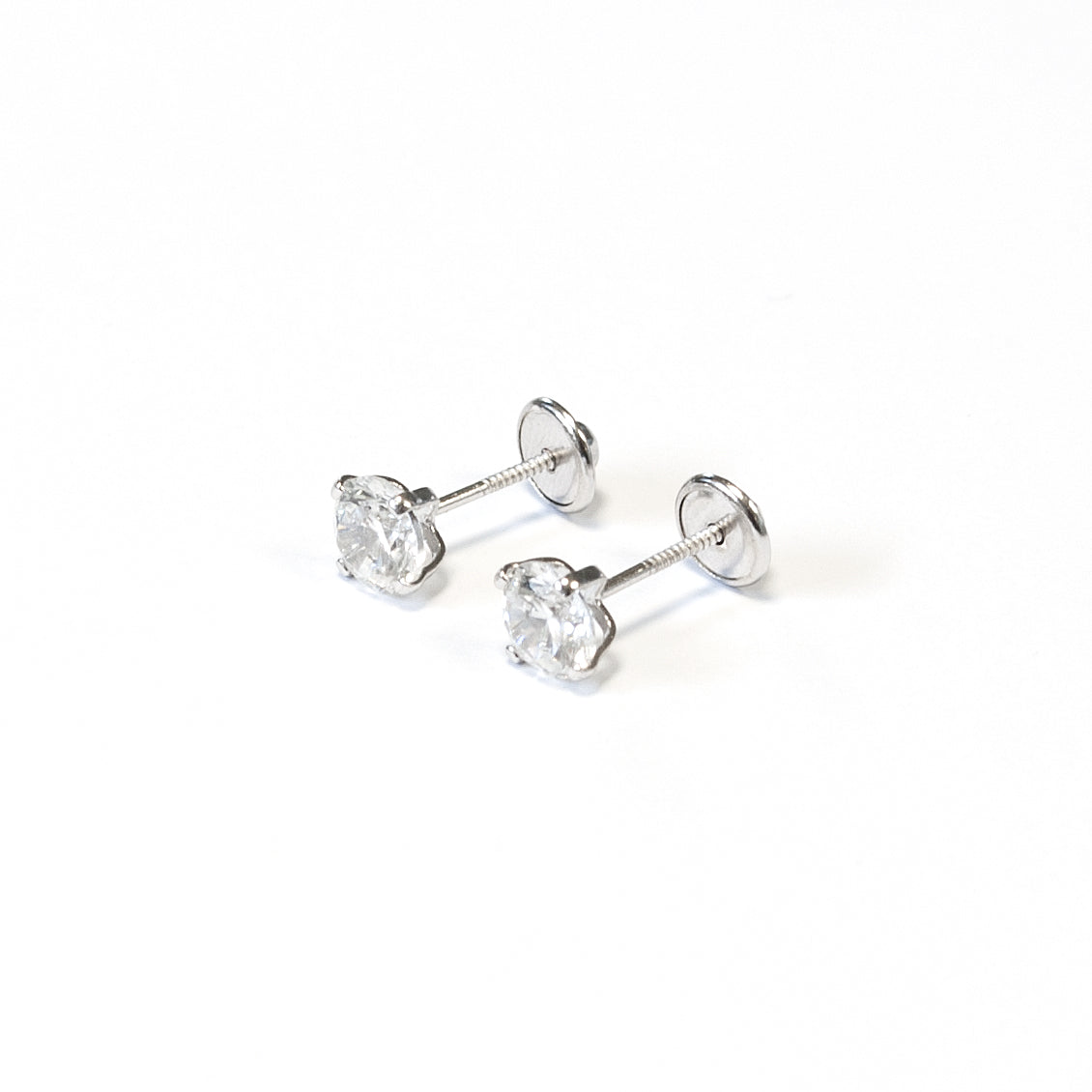 Pendientes Plata de Ley Garra Circonita Brillo