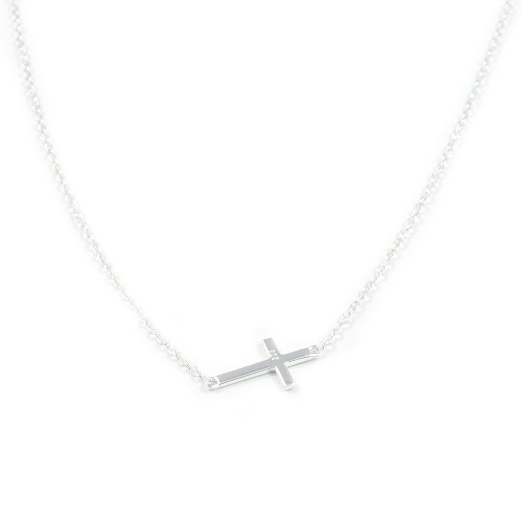 Collar Plata con cruz horizontal