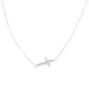 Collar Plata con cruz horizontal