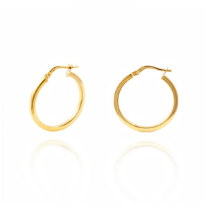 Pendientes Oro Niña Aro liso cuadrado 24x2 mm