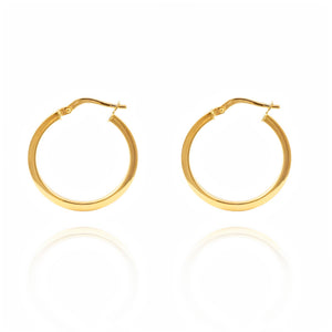 Pendientes Oro Niña Aro liso cuadrado 24x2 mm