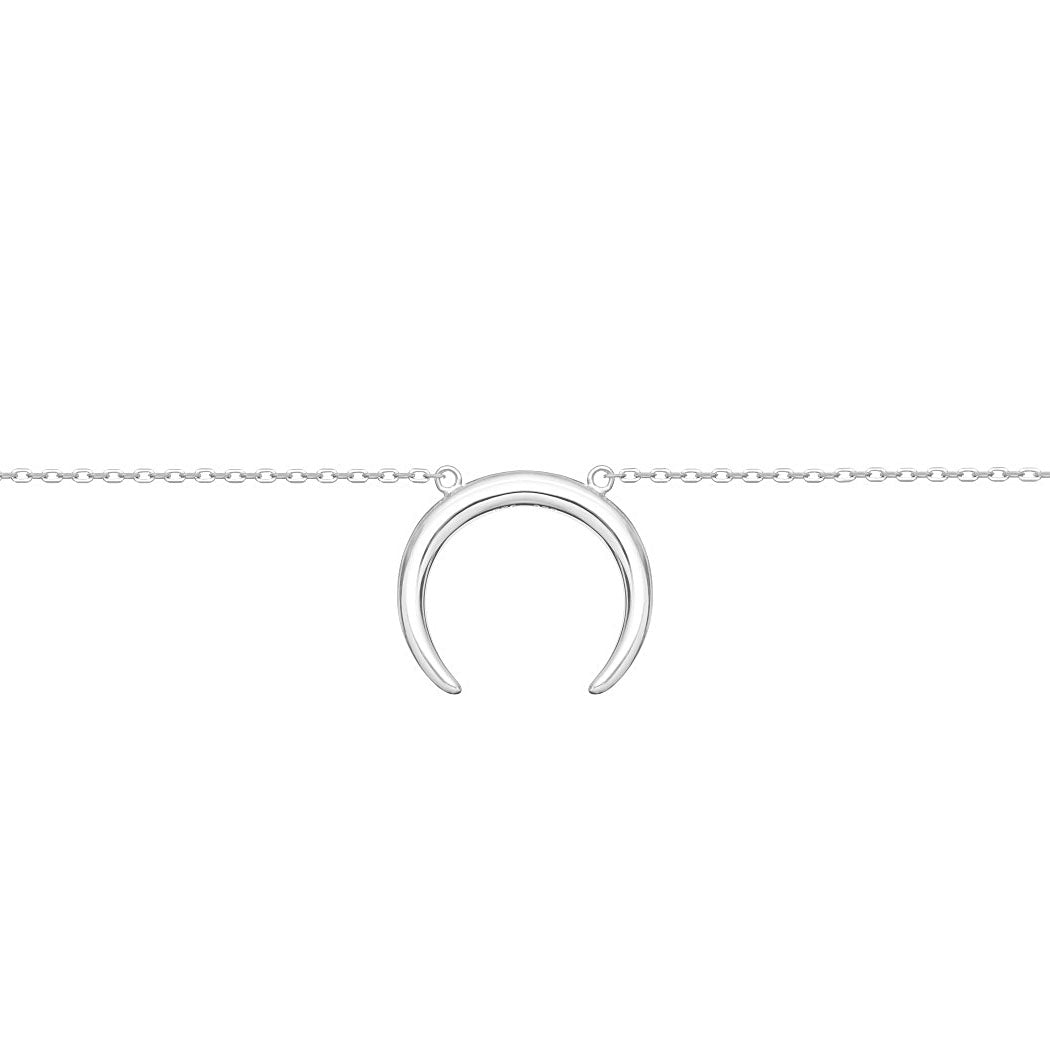 Shiny Horn Sterling Silver Necklace