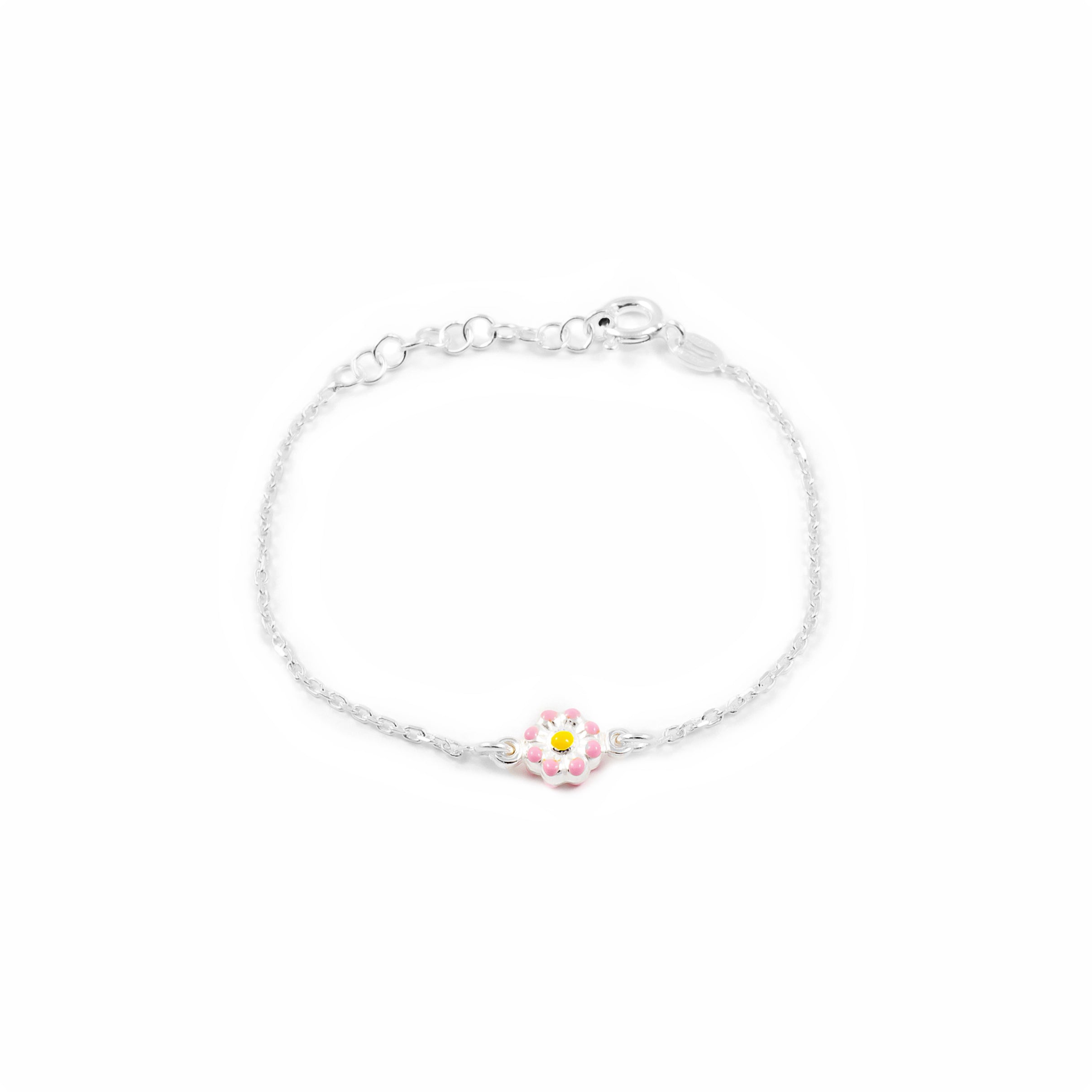 Pulsera Plata Flor Esmaltada