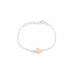 Pulsera Plata Flor Esmaltada
